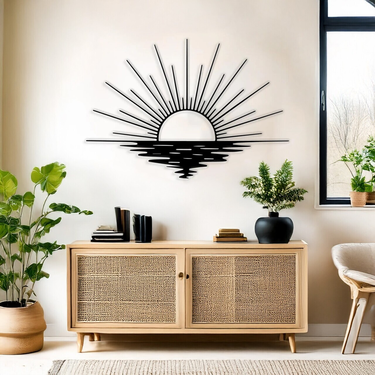 Decoratiune de perete, DCV-1070-MT, Dimensiune: 80 x 55 cm, Negru — imaginea 3