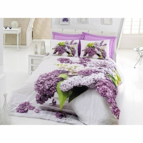 Lenjerie de pat dubla Vilma, Cotton Box, 4 piese, 240x260 cm, 100% bumbac ranforce, multicolora
