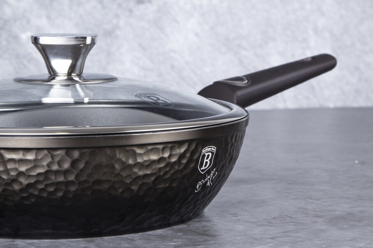 Tigaie adanca cu capac Berlinger Haus, Primal Gloss, 24 cm, 2.3 L, aluminiu forjat, negru - imagine 11