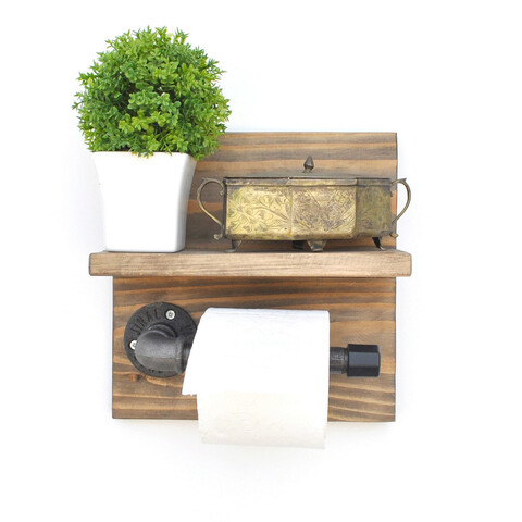 Raft de perete, evila originals, boruraf172, 30x14x12 cm, nuc / negru
