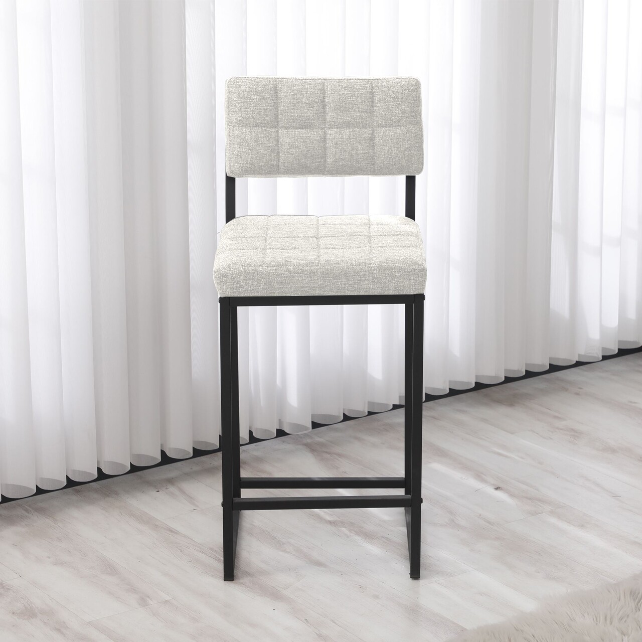 Scaun de bar, Hanah Home, Retro, 40x98x40 cm, Crem - imagine 3