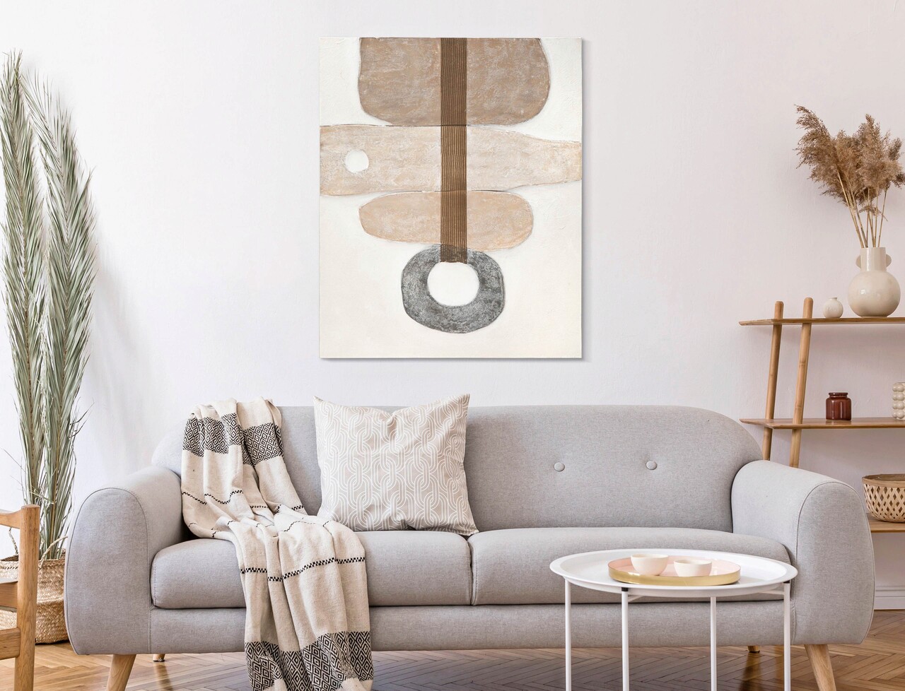Tablou decorativ, Stony -B, Mauro Ferretti, 80 x 100 cm, canvas imprimat si pictat/lemn de pin, multicolor - 1 | YEO