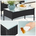Set mobilier pentru gradina/terasa 4 piese, Songmics, otel/polietilena, negru/grej