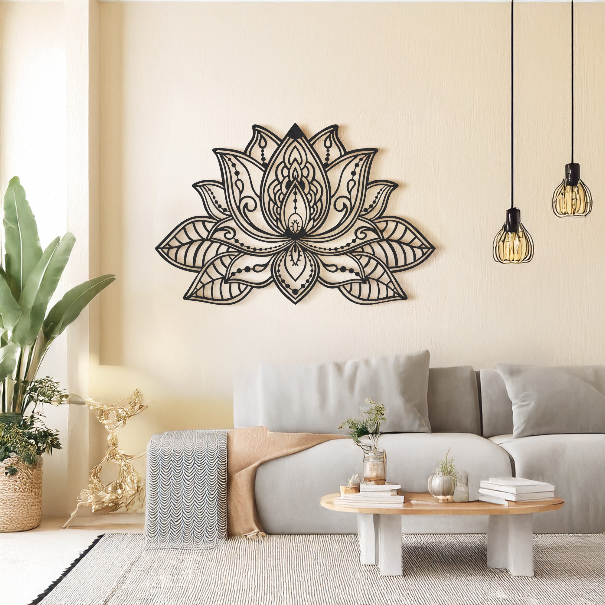 Decoratiune de perete, RT-NMD-070, Dimensiuni: 58,5 x 38 cm, Negru