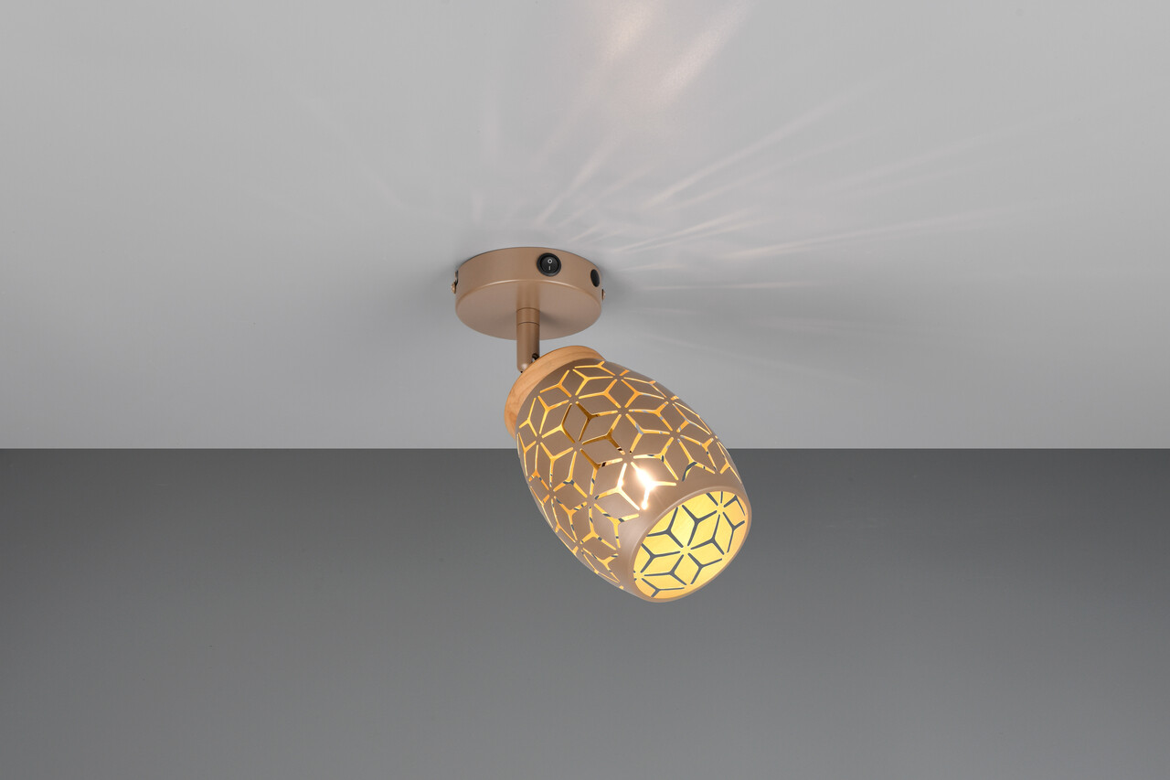 Aplica de perete Bidar, RL, 12x10 cm, 10W, 1x E14, metal, aramiu - 1 | YEO