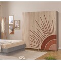 Dulap pentru haine, Vella, Loni 4 -970, 180x192x52 cm, PAL, Sonomo