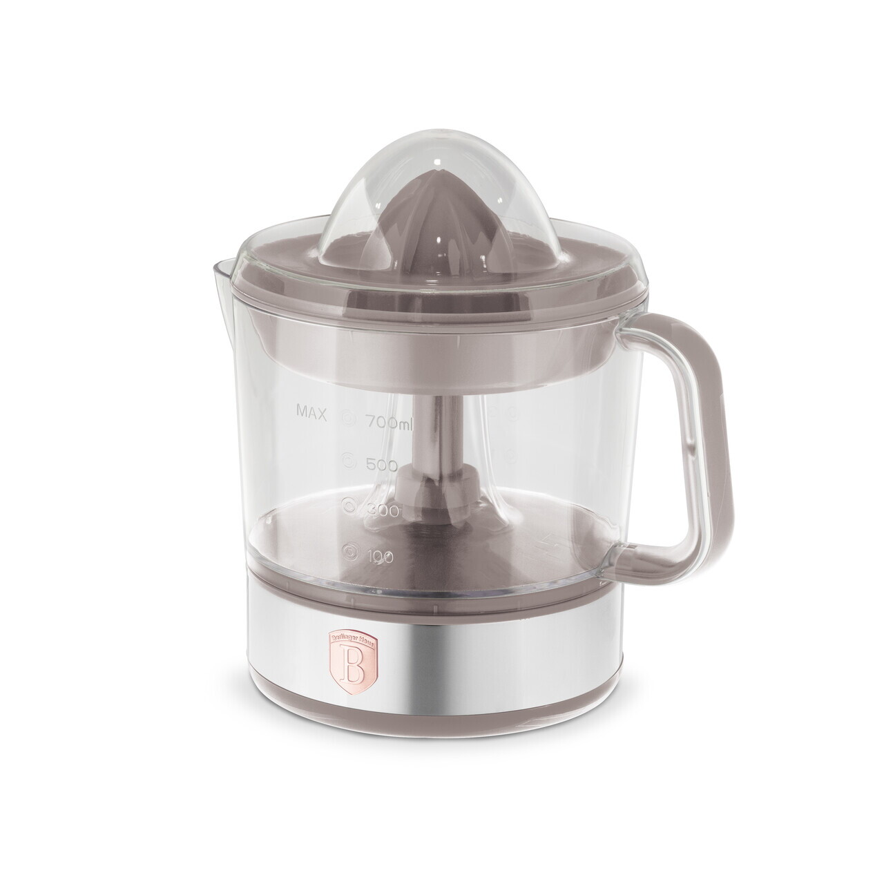 Storcator electric de citrice Berlinger Haus, Taupe, 40W, 700 ml, plastic/inox, taupe mat/transparent - imagine 4