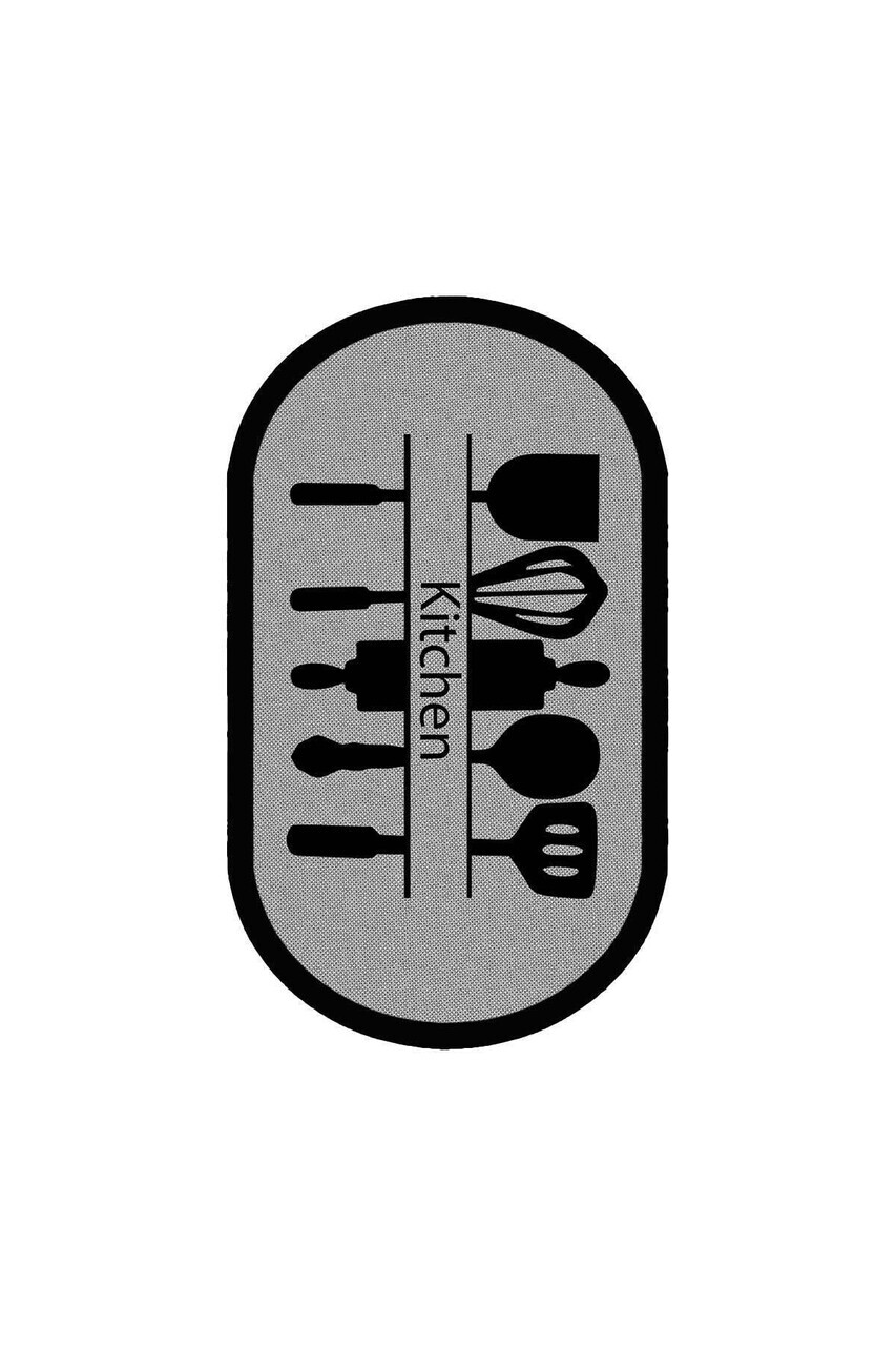 Covor, CLR--5081-MUTFAK-OVAL-GRİ-13, 100x300 cm, Poliester, Gri — imaginea 2