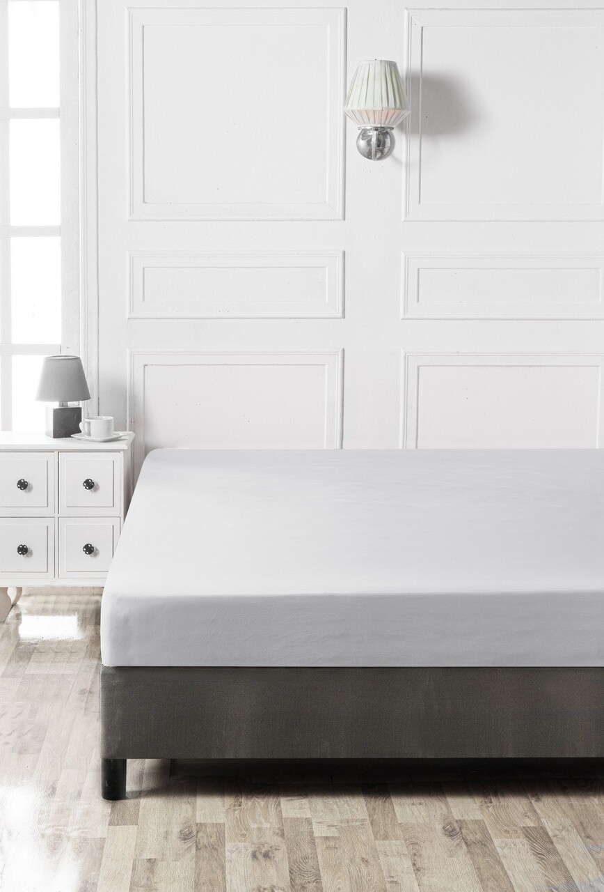 Cearceaf de pat cu elastic Ranforce Single Large (FR), L'essentiel Maison, Grey, Gri - imagine 3