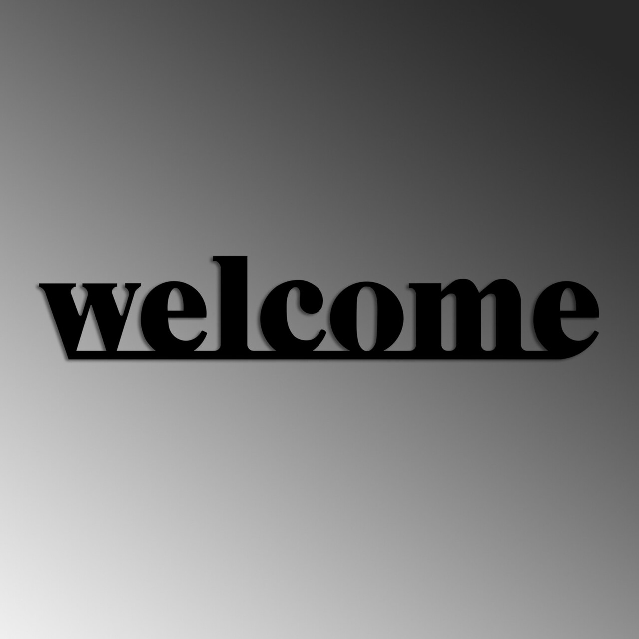 Decoratiune de perete, Welcome, 70 x 13 cm, Negru - view 4