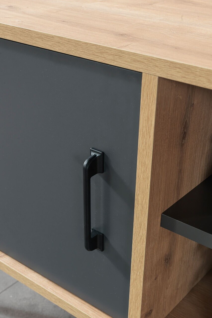 Comoda TV, Hanah Home, Şile 3109, 100x60x35 cm, PAL, Stejar safir / Antracit — imaginea 5