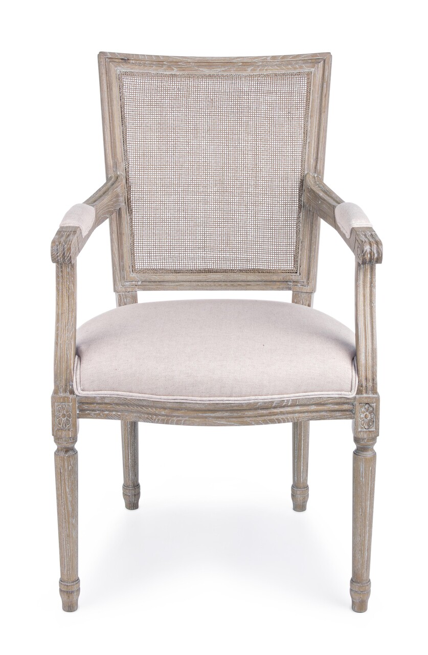 Scaun Liliane, Bizzotto, 58x67x96 cm, frasin/bumbac/in/paie  de Viena, bej - 2 | YEO