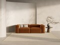 Canapea 3 locuri, Bergamo, Cosmopolitan Design, 264x108x70 cm, tesatura structurata, gri maro