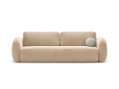 Canapea extensibila 3 locuri, Tonale, Cosmopolitan Design, 262x105x88 cm, catifea, bej migdala