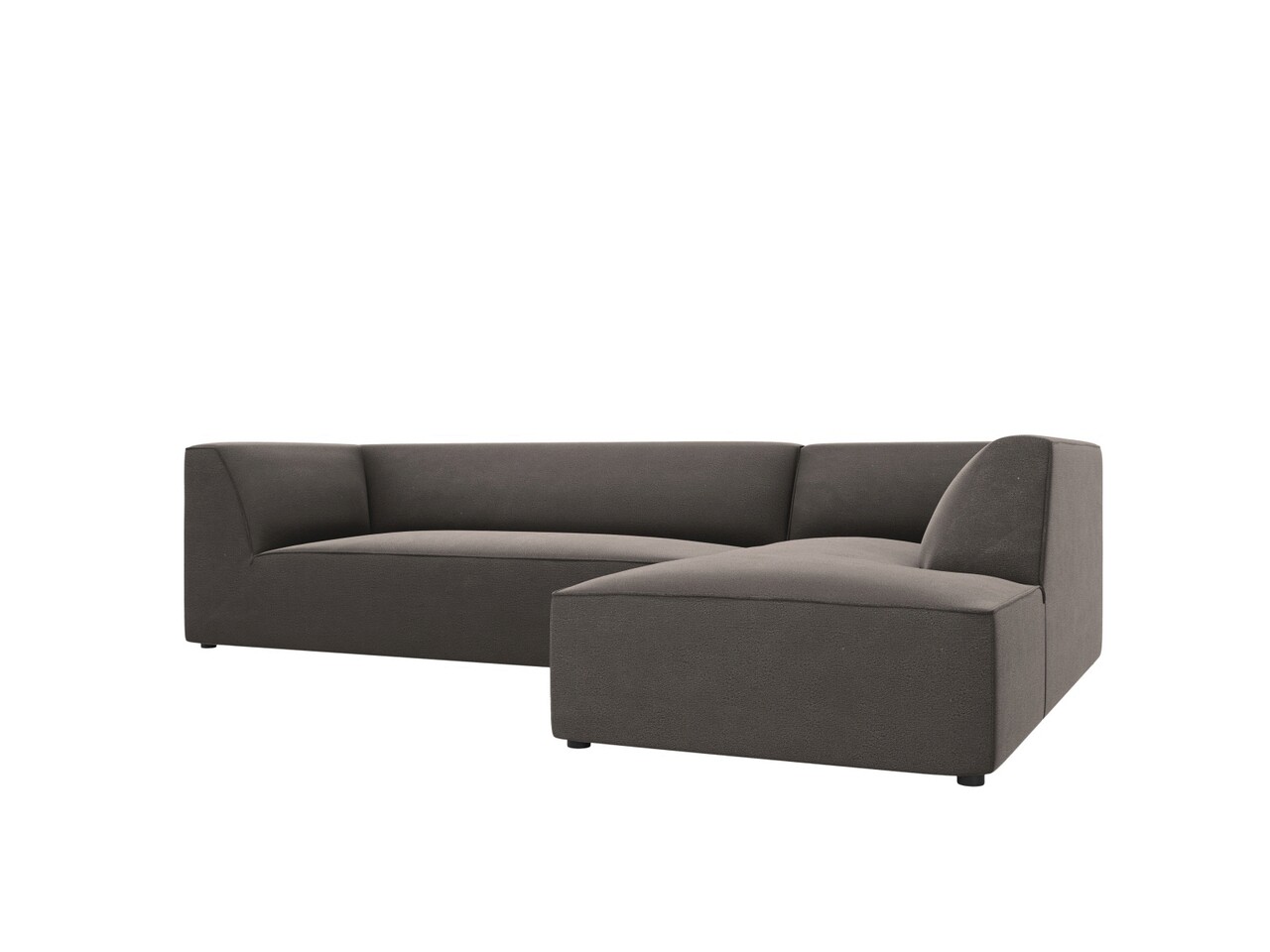 Coltar dreapta 4 locuri, Ruby, Micadoni Home, BL, 273x180x69 cm, catifea, gri inchis - 1 | YEO