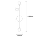 Aplica de perete, Bedside - 3162, Tatum, 15 x 15 x 65 cm, 3 x E27, 40W, negru