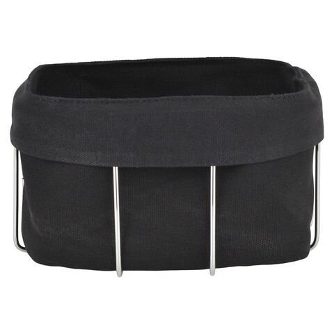 Cos pentru paine, Basket, 20 x 20 x 11 cm, inox/bumbac, negru