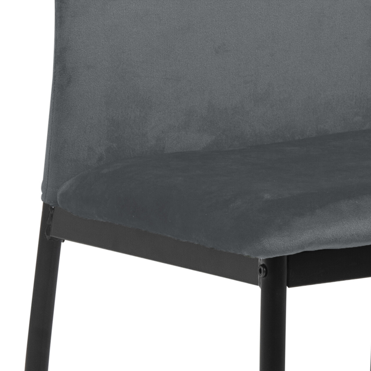 Scaun Demina, Actona, 43.5x53x92 cm, catifea/otel, gri inchis - view 2