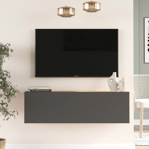 Comoda tv, locelso, fr12-aa, 100x29.1 cm, pin atlantic / antracit