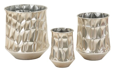 Set 3 ghivece Silver, Mauro Ferretti, 35x38.5 cm, fier, argintiu
