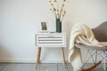 Masuta multifunctionala, Wenko, Finja, 38 x 50 x 45 cm, bambus/mdf, alb/natur