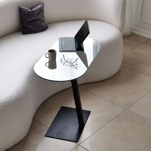 Masuta de cafea, neostill, ovale lungo, 70x75x35 cm, negru