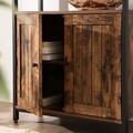 Bufet inferior, Vasagle, 70 x 30 x 80 cm, otel/PAL, maro rustic