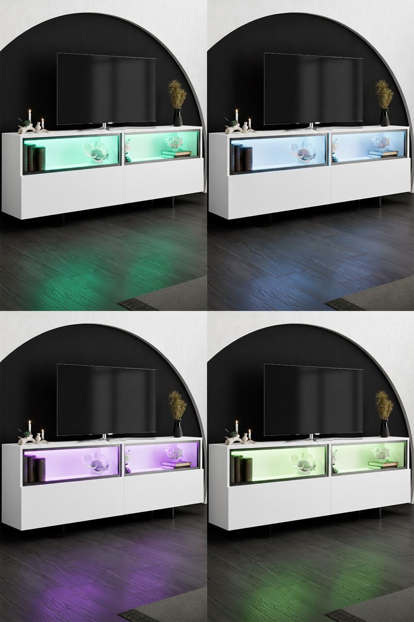 Comoda TV, Hanah Home, Ekol Up, 180x67x32 cm, Alb - view 5