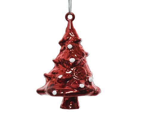 Glob Tree, Decoris, 4.5x5x7 cm, plastic, rosu/alb