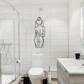 Decoratiune de perete, Female Posture, metal, 24 x 69 cm, negru