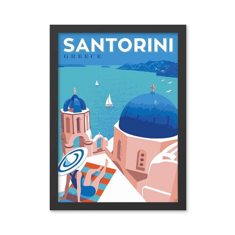 Tablou decorativ, Santorini (35 x 45), MDF , Polistiren, Multicolor