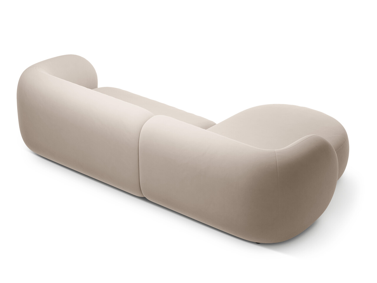 Coltar stanga 3 locuri, Kate, Micadoni, 285x176x76 cm, catifea, bej - 1 | YEO