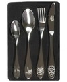 Set tacamuri 4 piese pentru copii Spiderman, Marvel, inox, argintiu