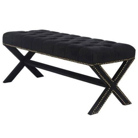 Taburet, Qunef, Pelona Capraz Pouffe 120, 40x120 cm, Cadru: 100% MDF, Negru