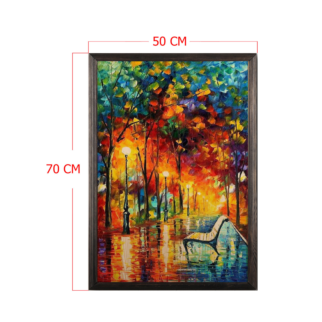 Tablou decorativ, Fall Evenıng XL, Lemn, Lemn, Multicolor
