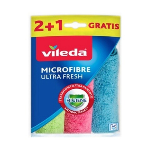 Set 3 lavete, vileda, asortate, microfibra, multicolor