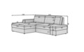 Coltar extensibil stanga 3 locuri ELTAP, LT-84MO, Blezalt, 240x150x82 cm, lemn/poliester, gri deschis