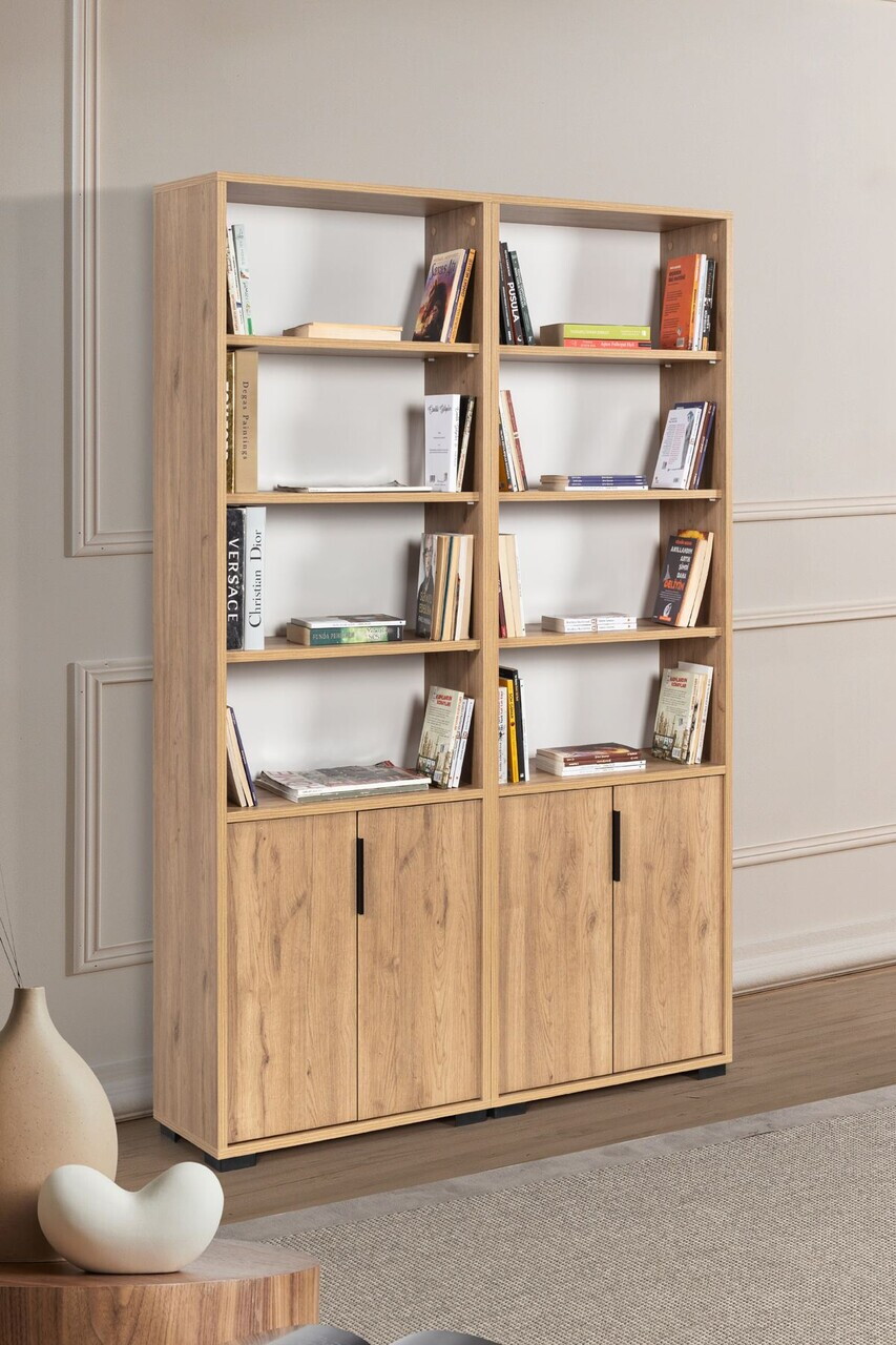 Corp biblioteca, Hanah Home, Evm 8205, 120x187x30 cm, PAL, Maro — imaginea 3