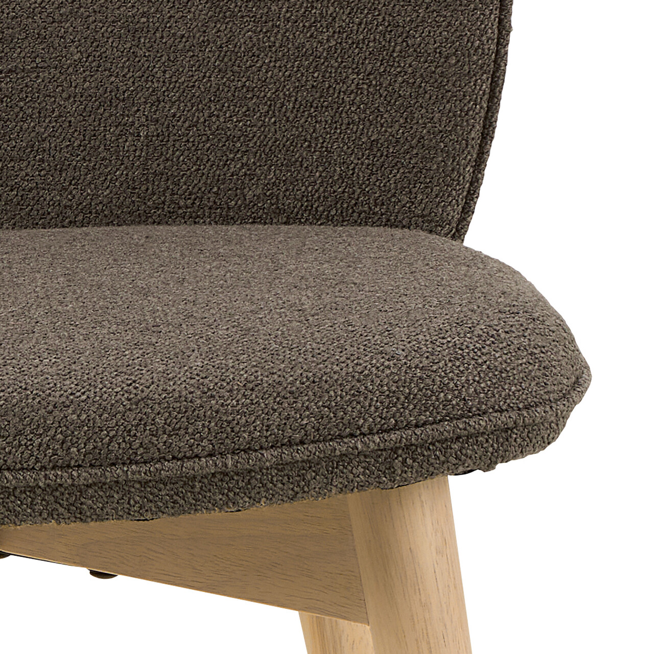 Scaun Cindy, Actona, 49x56x89 cm, tesatura Boucle/lemn de stejar, grej - view 4