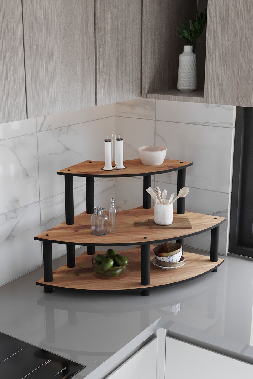 Raft de bucatarie, Poter, Countertop, 70x38x42 cm, Maro