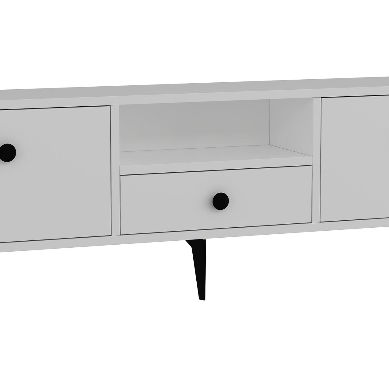 Comoda TV, Hanah Home, 1300-DROP-1, 140x49x30 cm, PAL , Alb/Negru - view 6