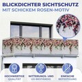Folie paravan pentru balcon si gradina, Maximex, Roses, 500x85 cm, plastic, multicolor