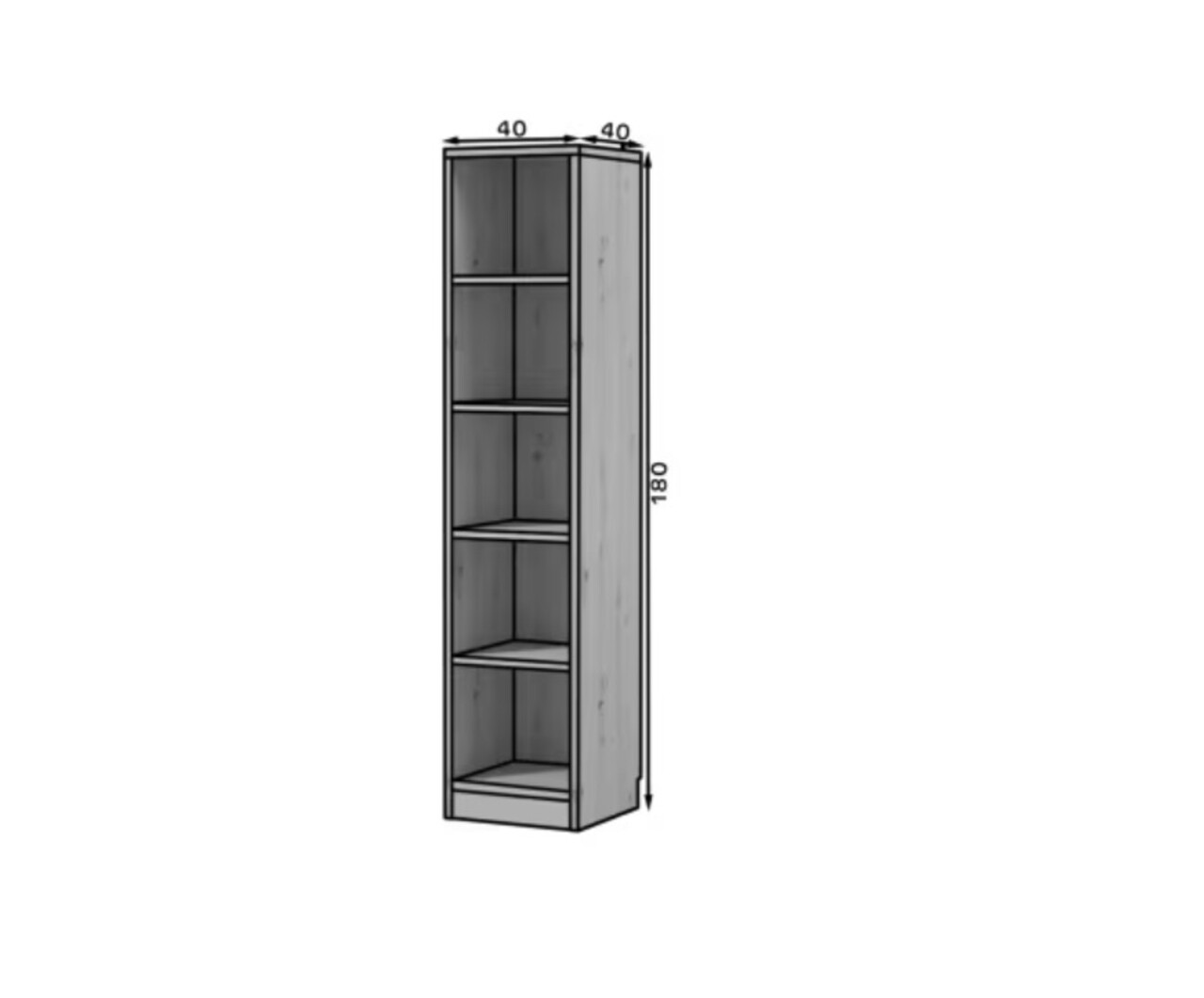 Raft de perete ELTAP, Craft, 40x40x180 cm, PAL/PVC, negru