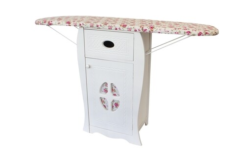 Dulap cu masa de calcat Oval Rose, Bedora, 85 x 38 x 55 cm, alb