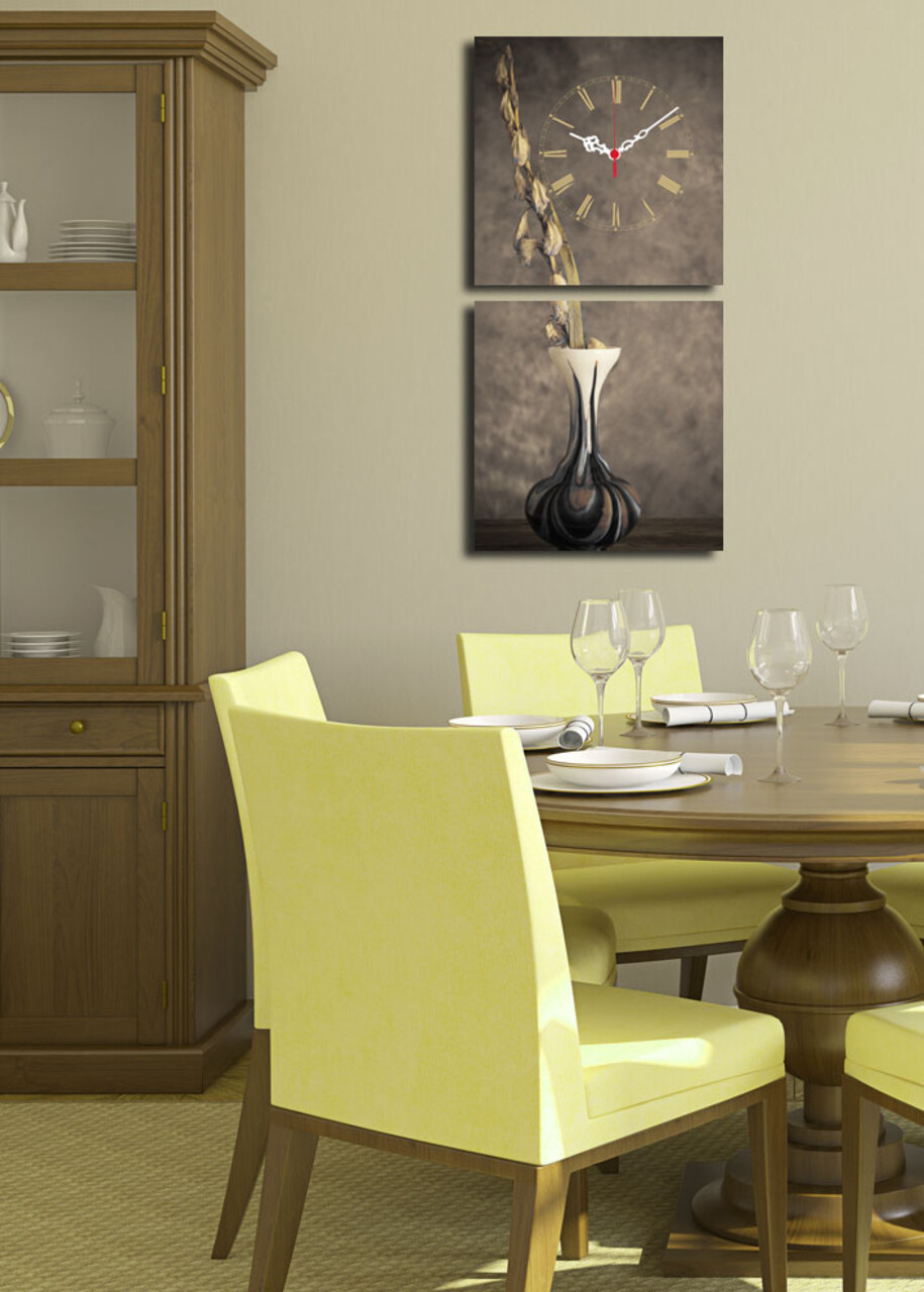 Set 2 ceasuri de perete 2P2828CS-20 Dimensiune: 28 x 28 cm (2 bucăți) Multicolor