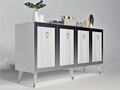 Consola, Olivia, Bare, 150x40x80 cm, PAL , Alb / Argintiu