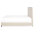 Pat tapitat Queen Size 155x205 cm cu somiera, Newark, L.209 l.166 H.130, lemn/stofa, bej