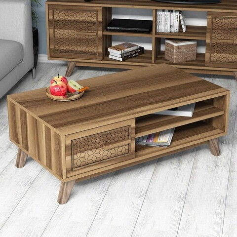 Masuta De Cafea Ayla Walnut, Hommy Craft, 105x60x38,2 Cm, Aluna