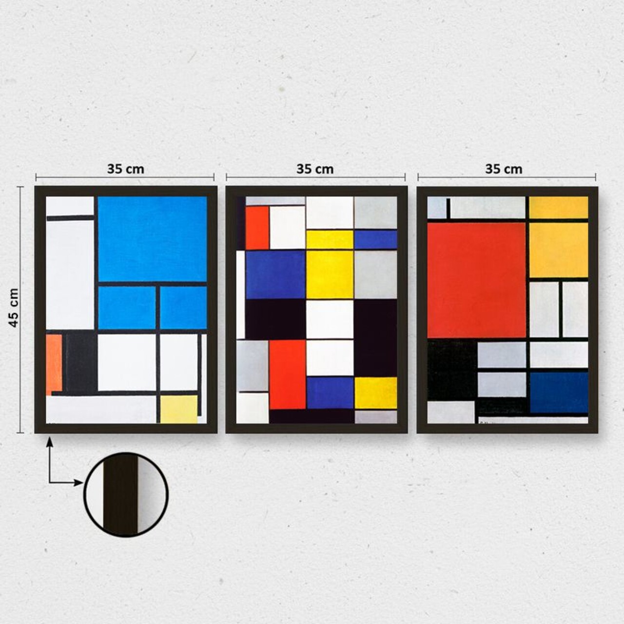 Set 3 tablouri decorative 3SC_UN3219929_3545 Polistiren Multicolor