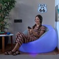 Fotoliu gonflabil cu LED multicolor si telecomanda Chight InnovaGoods, RGB, 64 x 104 x 99 cm, gri/transparent